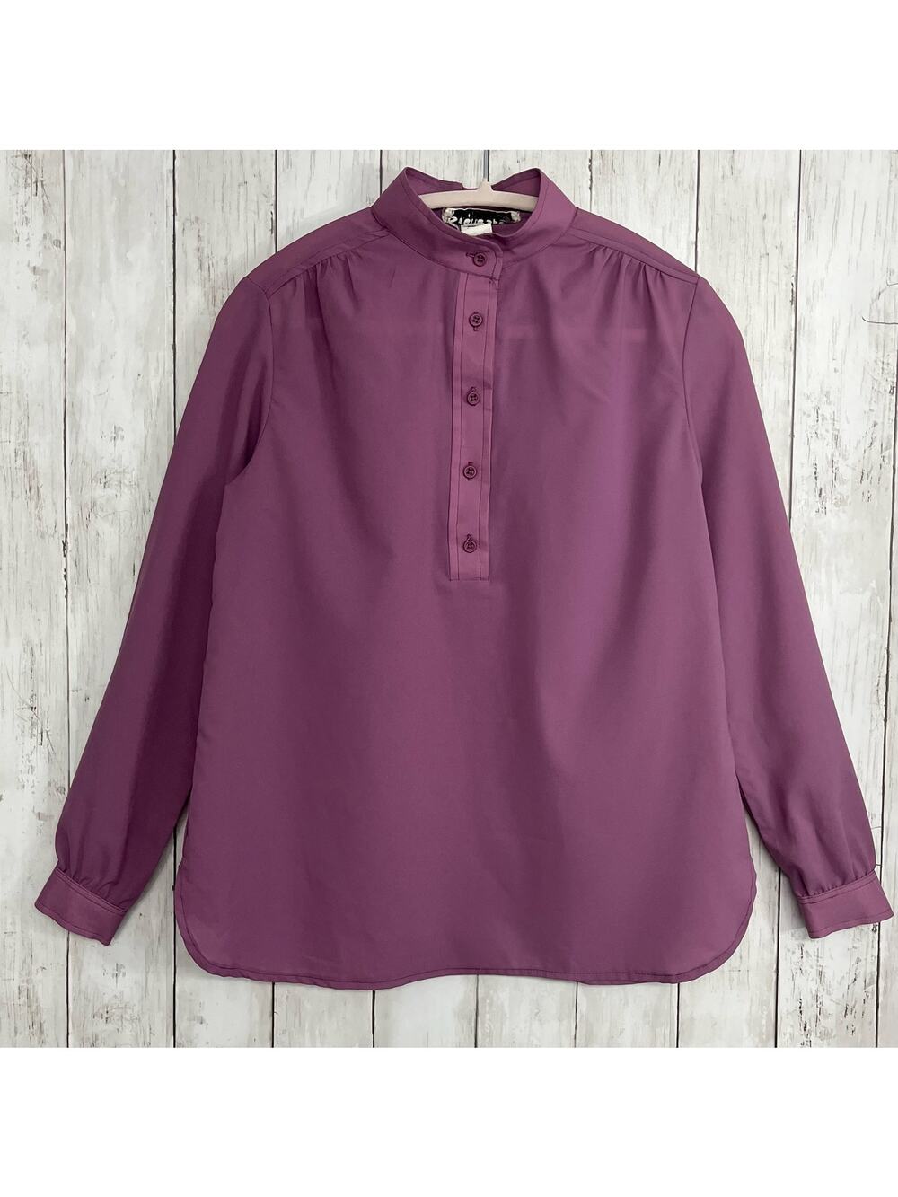 Vintage Sirotto Sport Long Sleeve Button Henley Style Lightweight Blouse Shirt